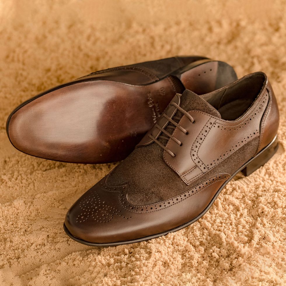 sapato derby brogue masculino